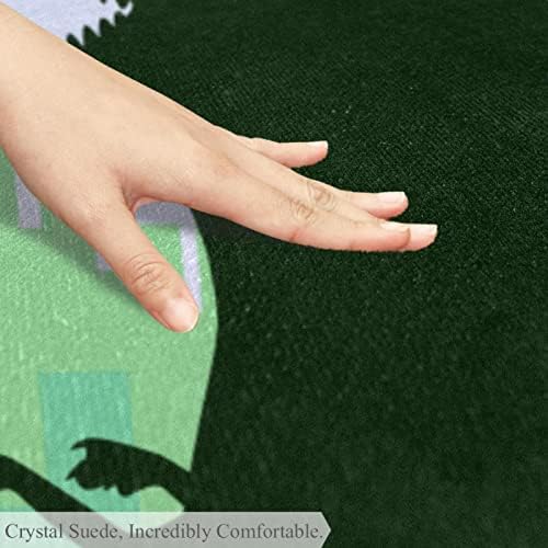 Llnsupply 4 ft okrugli nisko-pile igralište, čudovište zeleno crno puzanje podnih prostirki igra igra deka deka za dijete dijete tepih