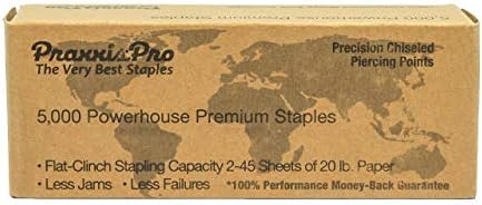 Praxxispro Powerhouse Premium Staples, 26/6, dlijeto na punim prugama, šiljaste staple, 2 do 45 listova, za električni spojnica Powerhouse