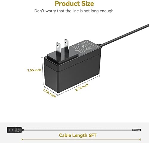 OMilik 6ft kabel AC-DC Adapter za napajanje prikladan za Nordictrack Elite E 7.0 Z 7.5i C 7.5 Eliptični kabel za napajanje trenera