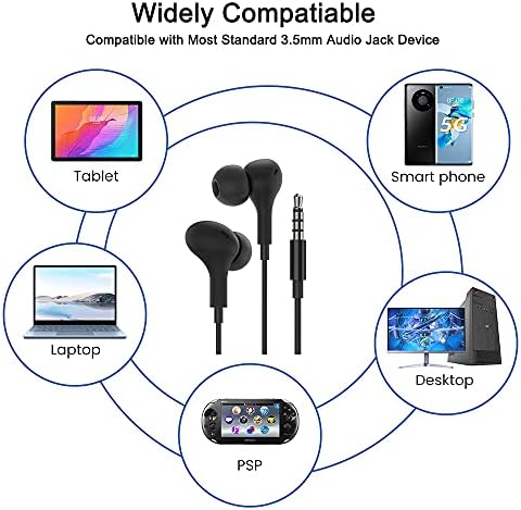 3,5 mm ušne slušalice u ušnim slušalicama W Microphone kompatibilno sa Samsung Galaxy A13 A12 A03S A02S A52 A11 A10E S10 S9, MOTO G