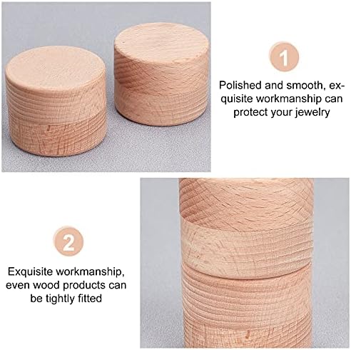 Finstinspire 3PCS 2x1.6 inčni mini okrugla drvena kutija mala skladištenje drvena kutija vjenčani prsten kutije za nakit diy skladištenje