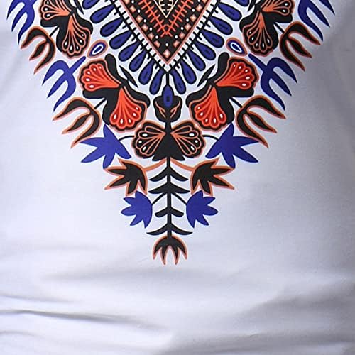 NYYBW muška majica u stilu afričke crtike - Ljetna kratka rukava plemenski cvjetni print o vrat vitke košulje majice vrhovi majice