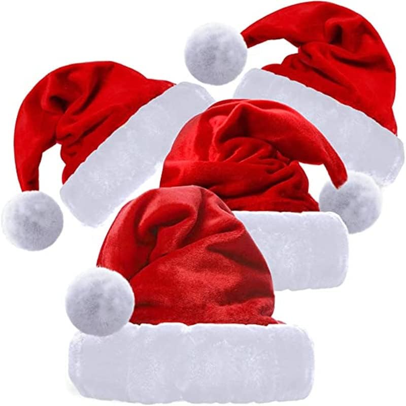 Božićni šešir od 6 komada, šešir Djeda Božićnjaka, baršunasti udobni Uniseks Božićni šešir, ugodan Božićni šešir, za božićnu novogodišnju