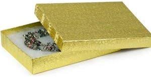 Pakiranje od 10 komada u kutiji od zlatne folije punjene pamukom, poklon i maloprodajne kutije za nakit veličine 5,25 mm 3,75 mm 1