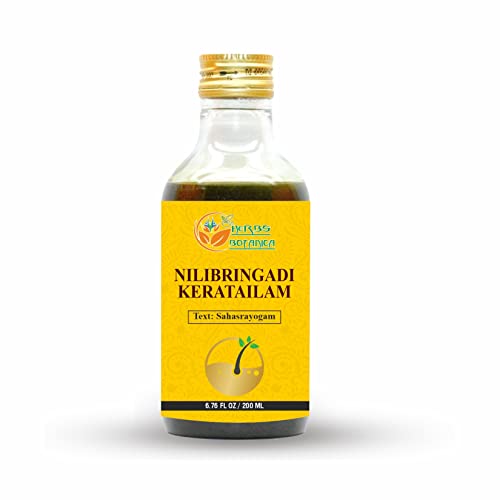 Botaničko bilje Nilibringadi Keratailam ulje za kosu Nilibringadi za vlasište, protiv gubitka kose, Ajurvedsko ulje za prerano sijedenje