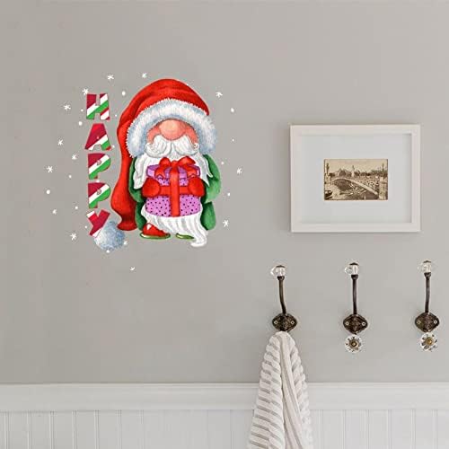 Božićni gnome Sretna naljepnica za prozor, zimska naljepnica, PVC zidne naljepnice, božićne Zidne naljepnice, dekor za dom, učionicu,