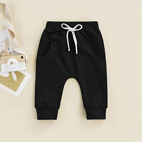 Aeemcem Boys Boys hlače dojenčad pamučne harem hlače mališani aktivni joggers hlače casual atletskih hlača Čvrsti džepni dno