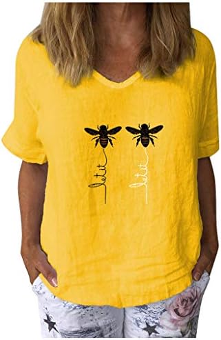 Opuštene Modne Ležerne majice za žene širokog kroja lagane ljetne majice kratkih rukava s tiskanim okruglim vratom