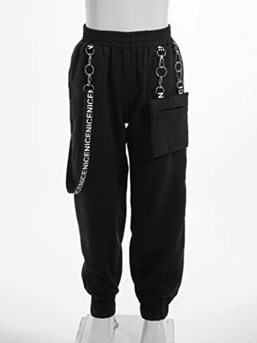 Freebily Girls 2pcs Shiny Hip Hop Dance Outfits jakna s zatvaračem s teretnim jogger hlačama Sportska staza za trčanje odijelo