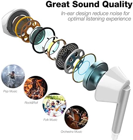 Dixvuk Wired Earbuds s mikrofonom, buka izolirajući slušalice u ušima, slušalice za uši, u skladu s 3,5 mm sučelje za iPad, MP3/MP4,