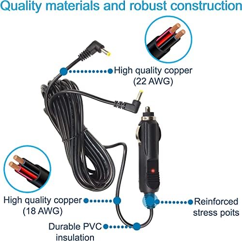 HQRP punjač automobila kompatibilan s Daewoo DPC-7200P prijenosnim igračem DVD-a, 12-volt adapter za napajanje vozila