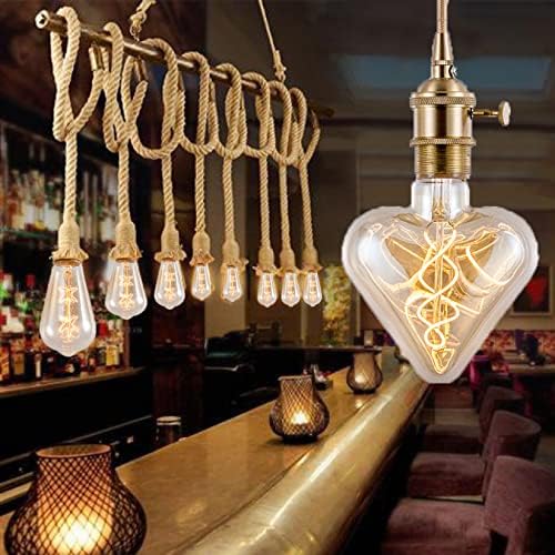 LED žarulje u obliku srca u obliku srca Edison topla bijela 2300 k jantarno staklo 926 standardna baza Ukrasno stolno noćno svjetlo