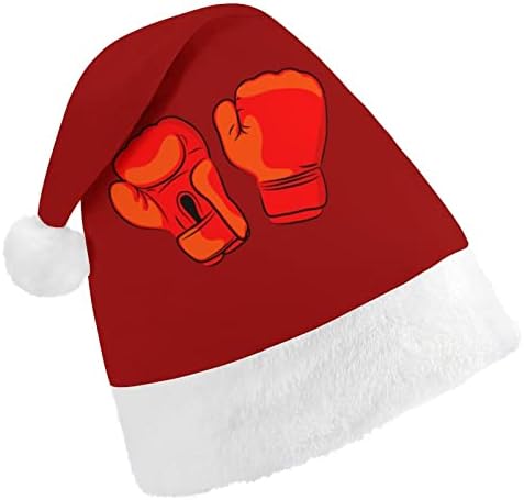 Crvene boksačke rukavice Božićni šešir mekani plišani šešir Djeda Mraza smiješni šešir za božićnu novogodišnju blagdansku zabavu