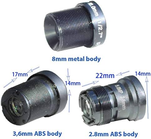 Bluefishcam 1/2,7 2,8 mm, 3,6 mm i 8 mm leće setovi s IR infracrvenim filtrom za sigurnosnu kameru CCTV kamera