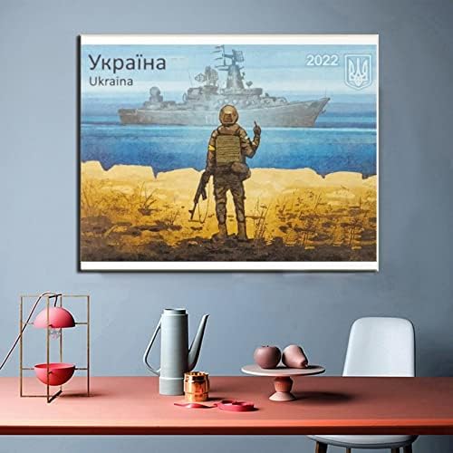 Ruski plakati za ratni brod Ukrajina Nove markice časti vojnici zidne umjetničke platnene platnene slike zidne umjetničke plakate za