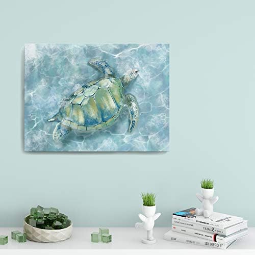 Kupaonica zidni dekor morske kornjače hd slike tisak na platnu uokvirenu zidnu umjetnost za spavaću sobu kuhinja moderna plava obalna