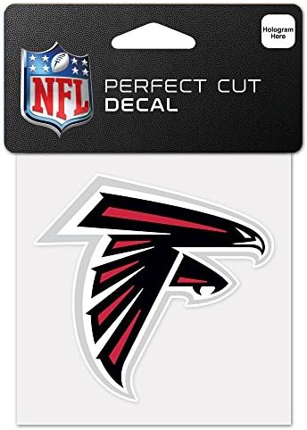 Wincraft NFL Atlanta Falcons 63036011 Perfect Cut Color Decal, 4 x 4, crno