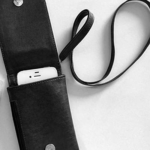Kineski japanski stil Azia Wave Dot uzorak Telefonska torbica za novčanik Viseća mobilna vrećica Crni džep