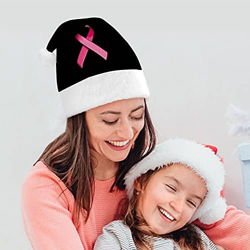 Ružičasta satenska vrpca protiv raka dojke Božićni šešir za božićnu zabavu za božićnu zabavu