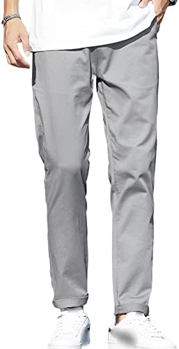 Muške osnovne rastezljive chino hlače klasične naborne boje ravni fit golf hlače mekane ravne fronte vitke hlače