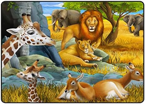 Puzanje zatvorenog tepiha za igru ​​tepiha Safari životinje crtić za dnevnu sobu spavaće sobe obrazovni vrtić podne prostirke prostirke