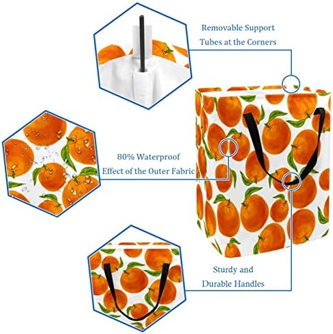 Narančasta sklopiva košara za rublje s bešavnim tiskom vodootporne košare za rublje od 60 l košara za pranje odjeće igračke za pohranu