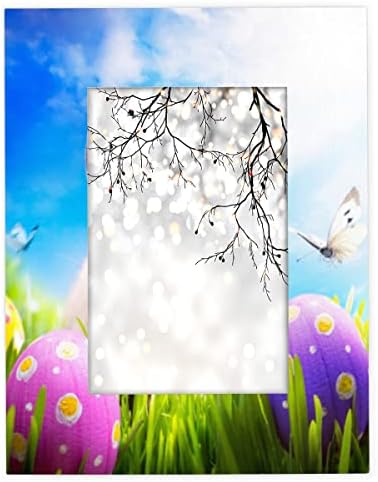 Cfpolarni uskrsni zečji zečji jaja 5x7 prikaz okvira za slike bez prostirki bez prostirki okviri za fotografije za stol ili zidni dekor