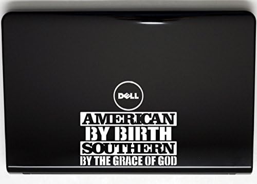 Amerikanac po rođenju južnim milošću Božjom - 6 3/4 x 3 3/4 matrica izrezana vinilna naljepnica za prozor, automobil, kamion, kutija