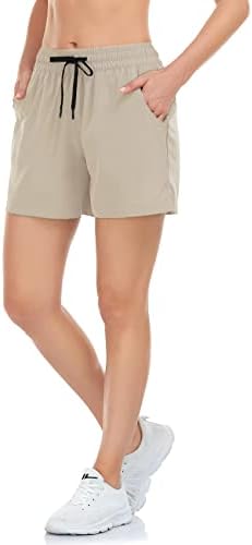 Davena teretni kratke hlače za žene, 5 džepova elastični struk brze suhe planinarenje za planinarenje za trčanje u teretani casual