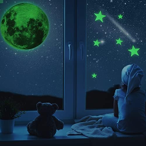 Svijetleći u mraku Zidne naljepnice svjetleći mjesec zvijezda prozorska naljepnica svjetleći zidovi dječja soba stropni dekori spavaća
