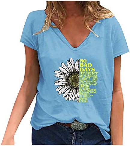 UIKMNH Ženska majica s kratkim rukavima Daisy Summer Opuštena majica bluze