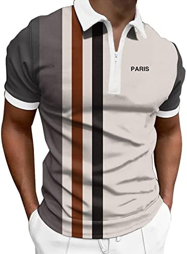 HDDK Ljetne polo majice za muške, 2022. Novi muški patentni zatvarač vrata kratkih rukava golf vrhovi boja blok patchwork casual majica
