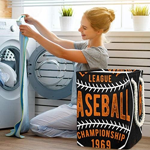 ; Košare za rublje college baseball naljepnica plakat ručke košare za rublje Vodootporna prijenosna kanta za smeće kupaonica fakultet