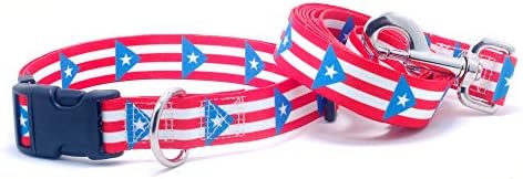 Ovratnik za pse i povodac postavljen s Portorikom zastavom | Izvrsno za praznike, posebne događaje, festivale, dane neovisnosti i svaki