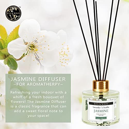 Duša i mirisi jasmine trska difuzor je besplatno 6 vlakana trska štapića bez toksina i stresa ublažavanje fino življenja prirodni miris