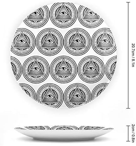 Oči iluminati Smiješne kosti Kina ukrasni tanjur Okrugli keramički ploče s zaslonom s izložbom za uređenje kućnog ureda zid