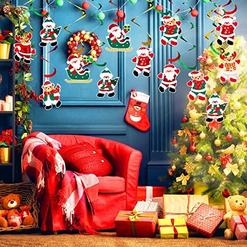 24 kompleti za božićno viseće vrtložne dekoracije kitovi medenjački viseći vrtlog vijenca božićni strop ukras vrtložnog vrtlog s bombonima