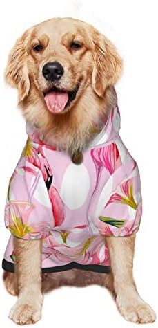 Veliki pseći kapuljača Flamingo-pINK-Bird-Polka-Dot džemper za odjeću za kućne ljubimce s šeširom mekim mačjim kaputom mali kaput