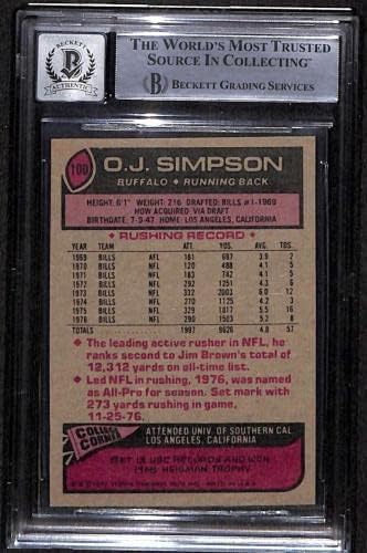 100 O.J. Simpson AP HOF - 1977 Topps nogometne kartice ocjenjivale su BGS Auto 10 - NFL nogometne kartice
