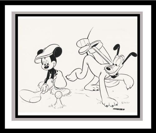 Mickie Mouse i Pluton igraju golf-Pseći Caddie-promotivna razglednica u predvorju-Volt Disnei