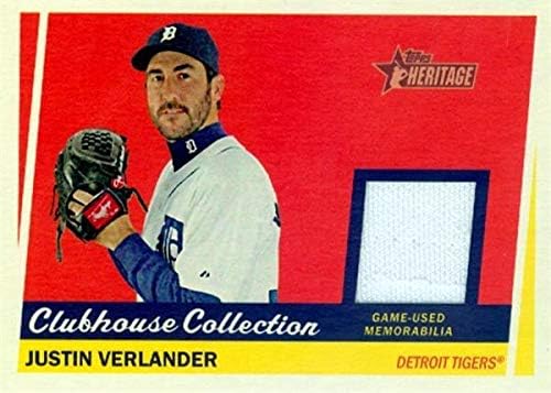 Justin Verlander igrač istrošen Jersey Patch Baseball Card Topps Clubhouse kolekcija CCRJVE varijacija - MLB igra korištena dresova