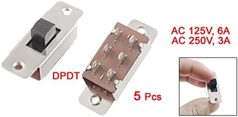 Esbant Micro Switch 5pcs Switch Prekidač 3 Upravljački tip položaja ON-OFF-ON, DPDT 2P2T PCB PCB PANE SPIPET Switch Prekidač Ocijenjena