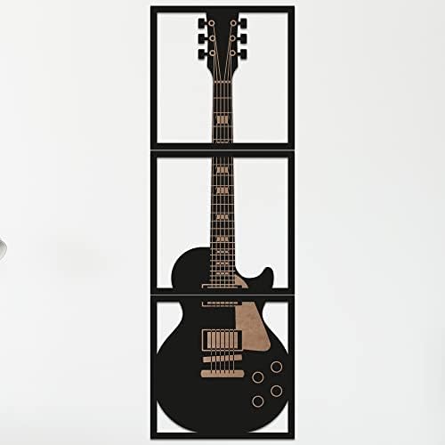 GM Grow 3 komada drveni zidni dekor gitare, gitarski glazbeni dekor, pokloni za ljubitelje glazbe, glazbeni ukrasi za dom