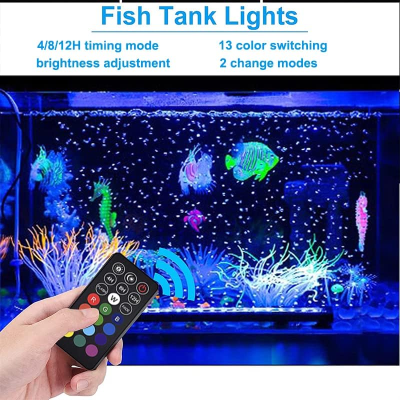 Akvarijsko svjetlo s otvorom za mjehuriće zraka, cijeli niz LED svjetiljki za podvodni akvarij, način izlaska i zalaska sunca, vodootporan