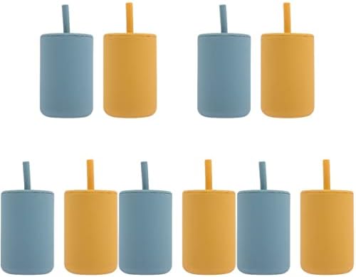 10pcs silikonska voda sa slamkom boca za piće za malu djecu trening silikonska posuda za hranjenje 10pcs
