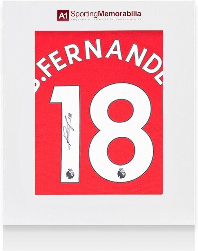 Bruno Fernandes potpisao majicu Manchester Uniteda - 2021-2022, broj 18 - Poklon kutija - Autografirani nogometni dresovi