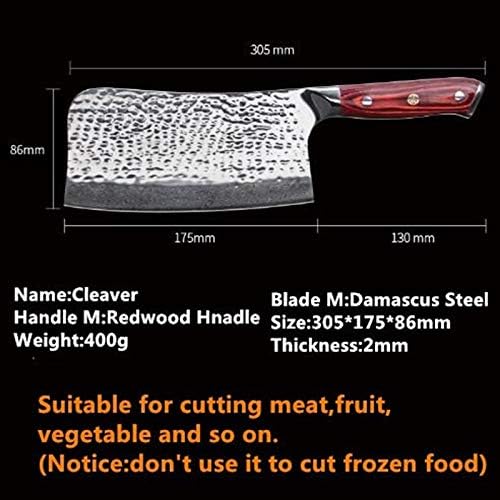 Cleaver nož, cijepač mesa, 7 inčni 67 slojeva Damask Chef Nož mesar nož Cleaver Chopper Damask Steel kuhinjski nož s ručicom od crvenog