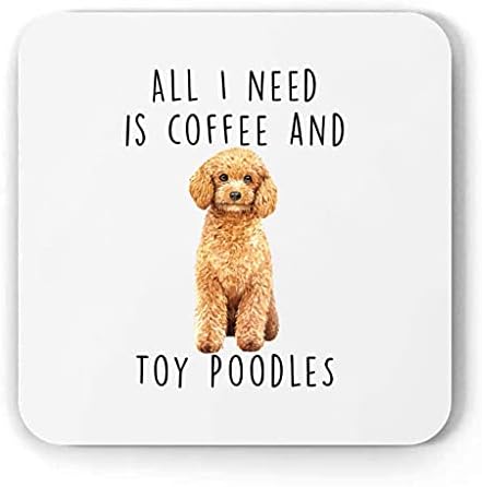 Obožavam kavu i igračke pudle marelice Smiješni pokloni za pseću mamu Božić 2023 Pokloni COAST White Square