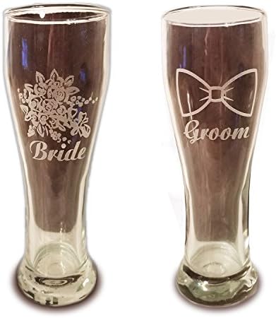 Laserski ugravirane čaše za mladenke i mladoženje-čaše za pivo od 15 unci-Set za tost za vjenčanje za 2 osobe-pokloni za parove-poklon