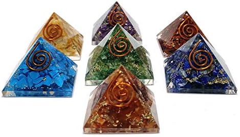 Sawcart Set od 7 PCS sedam čakre orgona piramida prirodnog kristalnog multistona za liječenje Reiki, duhovna meditacija joge, generator